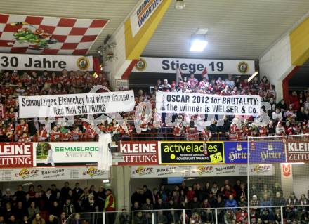 EBEL. Eishockey Bundesliga. KAC gegen EC Red Bull Salzburg. Fans (KAC). Klagenfurt, am 26.2.2012.
Foto: Kuess

---
pressefotos, pressefotografie, kuess, qs, qspictures, sport, bild, bilder, bilddatenbank