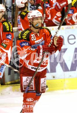 EBEL. Eishockey Bundesliga. KAC gegen EC Red Bull Salzburg. Jubel LAMMERS John (KAC). Klagenfurt, am 26.2.2012.
Foto: Kuess

---
pressefotos, pressefotografie, kuess, qs, qspictures, sport, bild, bilder, bilddatenbank