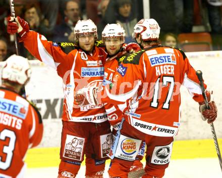 EBEL. Eishockey Bundesliga. KAC gegen EC Red Bull Salzburg. Torjubel LAMMERS John (KAC). Klagenfurt, am 26.2.2012.
Foto: Kuess

---
pressefotos, pressefotografie, kuess, qs, qspictures, sport, bild, bilder, bilddatenbank