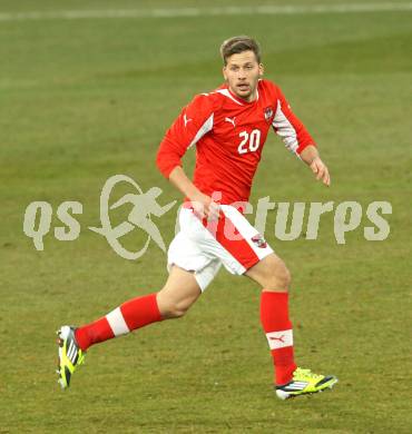 Fussball Laenderspiel. Oesterreich gegen Finnland. Guido Burgstaller (Oesterreich). Klagenfurt Woerthersee Stadion, 29.2.2012.
Foto: Kuess

---
pressefotos, pressefotografie, kuess, qs, qspictures, sport, bild, bilder, bilddatenbank