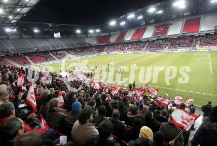 Fussball Laenderspiel. Oesterreich gegen Finnland.  Fans (Oesterreich). Klagenfurt Woerthersee Stadion, 29.2.2012.
Foto: Kuess

---
pressefotos, pressefotografie, kuess, qs, qspictures, sport, bild, bilder, bilddatenbank