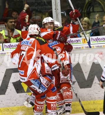 EBEL. Eishockey Bundesliga. KAC gegen EC Red Bull Salzburg.  Torjubel TENUTE Joseph (KAC). Klagenfurt, am 1.3.2012.
Foto: Kuess

---
pressefotos, pressefotografie, kuess, qs, qspictures, sport, bild, bilder, bilddatenbank