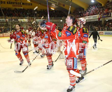 EBEL. Eishockey Bundesliga. KAC gegen EC Red Bull Salzburg. jubel (KAC). Klagenfurt, am 1.3.2012.
Foto: Kuess

---
pressefotos, pressefotografie, kuess, qs, qspictures, sport, bild, bilder, bilddatenbank