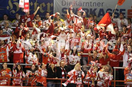 EBEL. Eishockey Bundesliga. KAC gegen EC Red Bull Salzburg. Fans (KAC). Klagenfurt, am 1.3.2012.
Foto: Kuess

---
pressefotos, pressefotografie, kuess, qs, qspictures, sport, bild, bilder, bilddatenbank