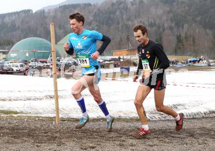 Leichtathletik. Kaerntner Cross Meisterschaften.  Christoph Lorber (101), Lukas Gaggl (107). Feistritz im Rosental, am 4.3.2012.
Foto: Kuess
---
pressefotos, pressefotografie, kuess, qs, qspictures, sport, bild, bilder, bilddatenbank