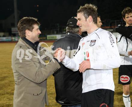 Fussball. Erste Liga.  WAC/St. Andrae gegen BW Linz. Dietmar Riegler, Michael Sollbauer (WAC). Wolfsberg, 2.3.2012. 
Foto: Kuess

---
pressefotos, pressefotografie, kuess, qs, qspictures, sport, bild, bilder, bilddatenbank