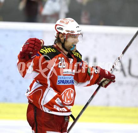 EBEL. Eishockey Bundesliga. KAC gegen KHL Medvescak Zagreb. Torjubel John Lammers (KAC). Klagenfurt, am 8.3.2012.
Foto: Kuess

---
pressefotos, pressefotografie, kuess, qs, qspictures, sport, bild, bilder, bilddatenbank