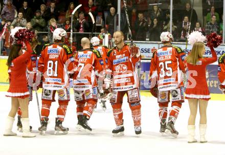 EBEL. Eishockey Bundesliga. KAC gegen KHL Medvescak Zagreb. Jubel KAC. Klagenfurt, am 8.3.2012.
Foto: Kuess

---
pressefotos, pressefotografie, kuess, qs, qspictures, sport, bild, bilder, bilddatenbank