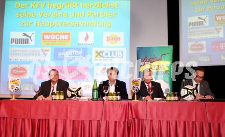 Fussball. Hauptversammlung Kaerntner Fussballverband. Schrott Wilfried, Oliver Lorber, Werner Lippitz, Watzke Richard. Velden, am 9.3.2012.
Foto: Kuess
---
pressefotos, pressefotografie, kuess, qs, qspictures, sport, bild, bilder, bilddatenbank