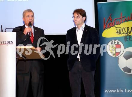 Fussball. Hauptversammlung Kaerntner Fussballverband. Werner Lippitz, Oliver Lorber. Velden, am 9.3.2012.
Foto: Kuess
---
pressefotos, pressefotografie, kuess, qs, qspictures, sport, bild, bilder, bilddatenbank