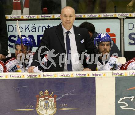 EBEL. Eishockey Bundesliga. KAC gegen KHL Medvescak Zagreb. Trainer Marty Raymond (Zagreb). Klagenfurt, am 13.3.2012.
Foto: Kuess

---
pressefotos, pressefotografie, kuess, qs, qspictures, sport, bild, bilder, bilddatenbank