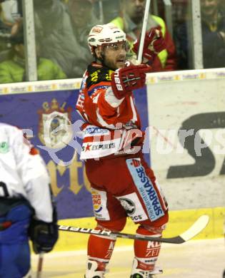 EBEL. Eishockey Bundesliga. KAC gegen KHL Medvescak Zagreb. Torjubel Joseph Joey Tenute (KAC), (Zagreb). Klagenfurt, am 13.3.2012.
Foto: Kuess

---
pressefotos, pressefotografie, kuess, qs, qspictures, sport, bild, bilder, bilddatenbank