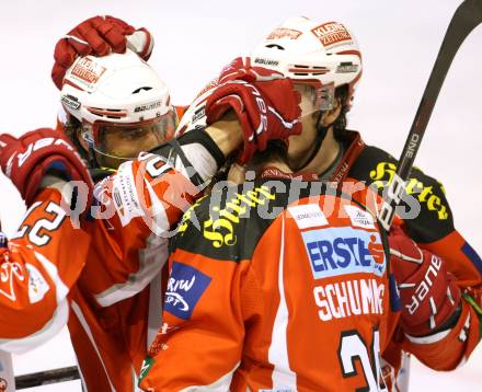 EBEL. Eishockey Bundesliga. KAC gegen KHL Medvescak Zagreb. Torjubel (KAC). Klagenfurt, am 13.3.2012.
Foto: Kuess

---
pressefotos, pressefotografie, kuess, qs, qspictures, sport, bild, bilder, bilddatenbank