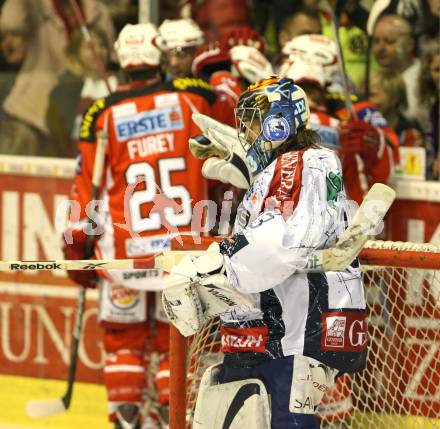 EBEL. Eishockey Bundesliga. KAC gegen KHL Medvescak Zagreb. Torjubel (KAC), Robert Kristan (Zagreb). Klagenfurt, am 13.3.2012.
Foto: Kuess

---
pressefotos, pressefotografie, kuess, qs, qspictures, sport, bild, bilder, bilddatenbank