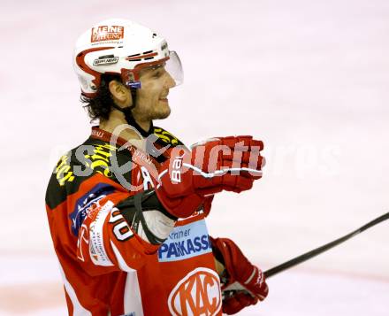 EBEL. Eishockey Bundesliga. KAC gegen KHL Medvescak Zagreb. Jubel Raphael Herburger (KAC). Klagenfurt, am 13.3.2012.
Foto: Kuess

---
pressefotos, pressefotografie, kuess, qs, qspictures, sport, bild, bilder, bilddatenbank