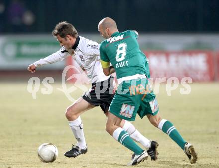 Fussball. Erste Liga.  WAC/St. Andrae gegen SC Austria Lustenau. Gernot Messner, (WAC), Harald Duerr  (Lustenau). Wolfsberg, 16.3.2012. 
Foto: Kuess

---
pressefotos, pressefotografie, kuess, qs, qspictures, sport, bild, bilder, bilddatenbank