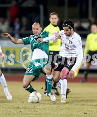 Fussball. Erste Liga.  WAC/St. Andrae gegen SC Austria Lustenau. Jacobo, (WAC), Harald Duerr  (Lustenau). Wolfsberg, 16.3.2012. 
Foto: Kuess

---
pressefotos, pressefotografie, kuess, qs, qspictures, sport, bild, bilder, bilddatenbank