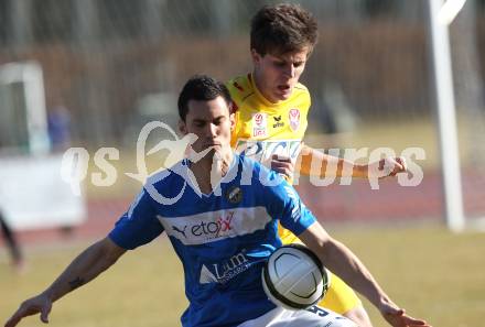 Fussball Regionalliga. VSV gegen KSV Kapfenberg Amateure. Denis Curic (VSV), Manfred Gollner (KSV). Villach, am 17.3.2012.
Foto: Kuess
---
pressefotos, pressefotografie, kuess, qs, qspictures, sport, bild, bilder, bilddatenbank