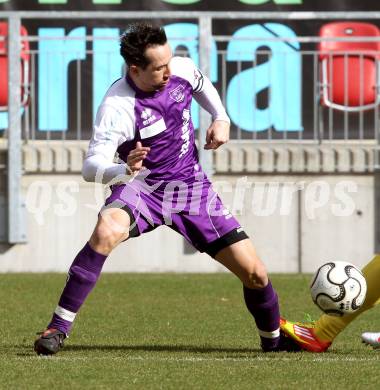 Fussball. Regionalliga.  SK Austria Klagenfurt gegen Pasching. Matthias Dollinger (Klagenfurt). Klagenfurt, 11.3.2012. 
Foto: Kuess

---
pressefotos, pressefotografie, kuess, qs, qspictures, sport, bild, bilder, bilddatenbank