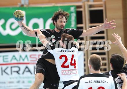 Handball Bundesliga. HC Kelag Kaernten gegen SC Ferlach. Branko Bedekovic (HCK), Daniel Plesej (SCF). Viktring, am 24.3.2012.
Foto: Kuess
---
pressefotos, pressefotografie, kuess, qs, qspictures, sport, bild, bilder, bilddatenbank