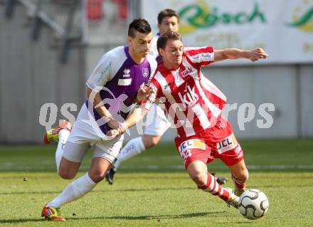 Fussball Regionalliga. SK Austria Klagenfurt gegen GAK. Sandro Gotal, (Austira Klagenfurt), Stefan Kammerhofer (GAK). Klagenfurt, 25.3.2012
Foto: Kuess

---
pressefotos, pressefotografie, kuess, qs, qspictures, sport, bild, bilder, bilddatenbank