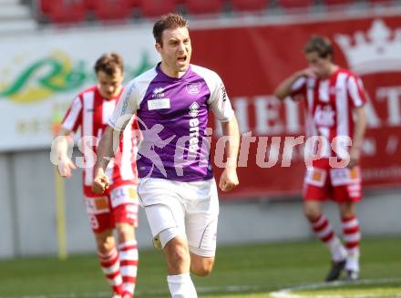 Fussball Regionalliga. SK Austria Klagenfurt gegen GAK. Torjubel Marco Reich (Austira Klagenfurt). Klagenfurt, 25.3.2012
Foto: Kuess

---
pressefotos, pressefotografie, kuess, qs, qspictures, sport, bild, bilder, bilddatenbank