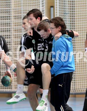 Handball Bundesliga. HC Kelag Kaernten gegen SC Ferlach. Patrick Jochum, verletzt (HCK). Viktring, am 24.3.2012.
Foto: Kuess
---
pressefotos, pressefotografie, kuess, qs, qspictures, sport, bild, bilder, bilddatenbank