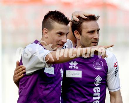 Fussball Regionalliga. SK Austria Klagenfurt gegen GAK. Torjubel Sandro Gotal, Marco Reich (Austira Klagenfurt). Klagenfurt, 25.3.2012
Foto: Kuess

---
pressefotos, pressefotografie, kuess, qs, qspictures, sport, bild, bilder, bilddatenbank