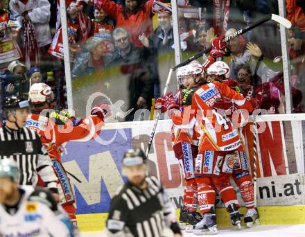 EBEL. Eishockey Bundesliga. KAC gegen EHC LIWEST Black Wings Linz. TOrjubel (KAC). Klagenfurt, am 25.3.2012.
Foto: Kuess

---
pressefotos, pressefotografie, kuess, qs, qspictures, sport, bild, bilder, bilddatenbank