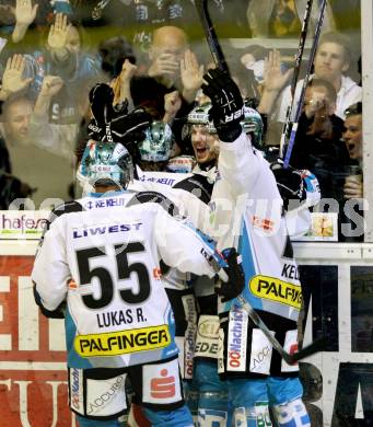 EBEL. Eishockey Bundesliga. KAC gegen EHC LIWEST Black Wings Linz. Torjubel Linz. Klagenfurt, am 25.3.2012.
Foto: Kuess

---
pressefotos, pressefotografie, kuess, qs, qspictures, sport, bild, bilder, bilddatenbank