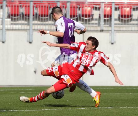 Fussball Regionalliga. SK Austria Klagenfurt gegen GAK. Sandro Gotal,  (Austira Klagenfurt), Stefan Kammerhofer (GAK). Klagenfurt, 25.3.2012
Foto: Kuess

---
pressefotos, pressefotografie, kuess, qs, qspictures, sport, bild, bilder, bilddatenbank