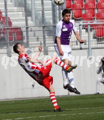 Fussball Regionalliga. SK Austria Klagenfurt gegen GAK. Siegfried Rasswalder,  (Austira Klagenfurt), Herbert Rauter (GAK). Klagenfurt, 25.3.2012
Foto: Kuess

---
pressefotos, pressefotografie, kuess, qs, qspictures, sport, bild, bilder, bilddatenbank
