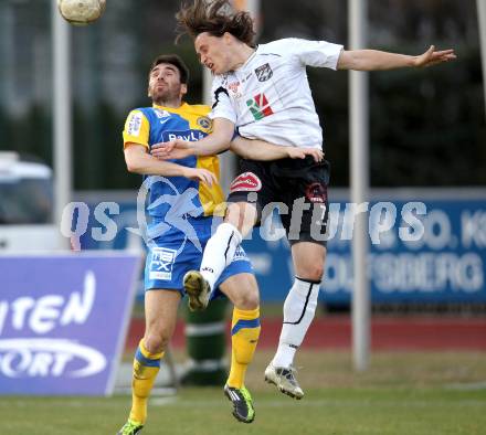 Fussball. Erste Liga.  WAC/St. Andrae gegen Vienna. Dario Baldauf, (WAC), Florian Sturm (Vienna). Wolfsberg, 27.3.2012. 
Foto: Kuess

---
pressefotos, pressefotografie, kuess, qs, qspictures, sport, bild, bilder, bilddatenbank