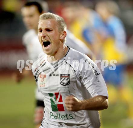 Fussball. Erste Liga.  WAC/St. Andrae gegen Vienna. Torjubel Manuel Kerhe (WAC). Wolfsberg, 27.3.2012. 
Foto: Kuess

---
pressefotos, pressefotografie, kuess, qs, qspictures, sport, bild, bilder, bilddatenbank