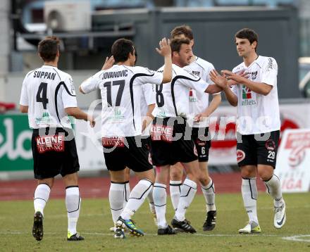 Fussball. Erste Liga.  WAC/St. Andrae gegen Vienna. Torjubel WAC. Wolfsberg, 27.3.2012. 
Foto: Kuess

---
pressefotos, pressefotografie, kuess, qs, qspictures, sport, bild, bilder, bilddatenbank