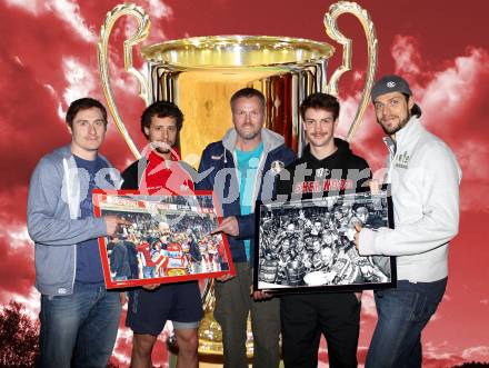Eishockey. KAC. Reichel Johannes, Schuller David, Dieter Graf-Neureiter (Mentaltrainer), Schellander Paul,  Brandner Christoph. Klagenfurt, 19.3.2012.
Foto: kuess
---
pressefotos, pressefotografie, kuess, qs, qspictures, sport, bild, bilder, bilddatenbank
