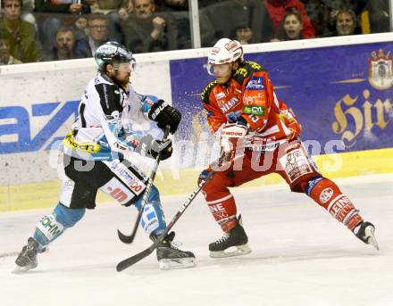 EBEL. Eishockey Bundesliga. KAC gegen EHC LIWEST Black Wings Linz. Stefan Geier, (KAC), Curtis Murphy  (Linz). Klagenfurt, am 29.3.2012.
Foto: Kuess

---
pressefotos, pressefotografie, kuess, qs, qspictures, sport, bild, bilder, bilddatenbank