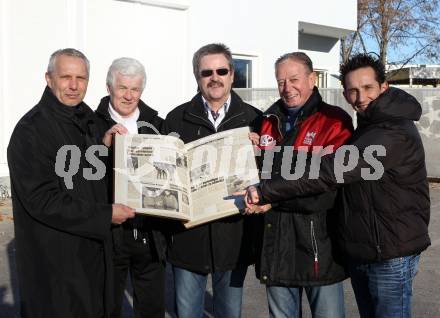 Fussball. Kaerntner  Ex-Fussballer bei Rapid Wien. Peter Hrstic, Alois Jagodic, Kurt Widmann, Walter Ludescher, Matthias Dollinger. Klagenfurt, am 16.1.2012.
Foto: Kuess
---
pressefotos, pressefotografie, kuess, qs, qspictures, sport, bild, bilder, bilddatenbank