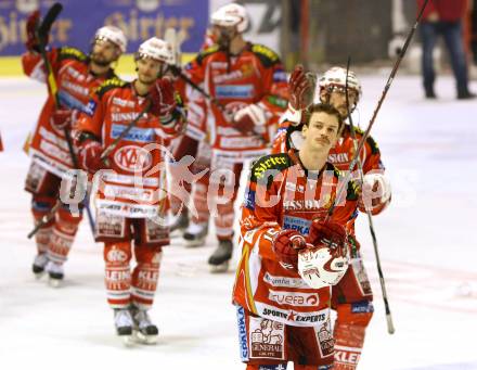 EBEL. Eishockey Bundesliga. KAC gegen EHC LIWEST Black Wings Linz. Paul Schellander, Johannes Kirisits (KAC). Klagenfurt, am 29.3.2012.
Foto: Kuess

---
pressefotos, pressefotografie, kuess, qs, qspictures, sport, bild, bilder, bilddatenbank