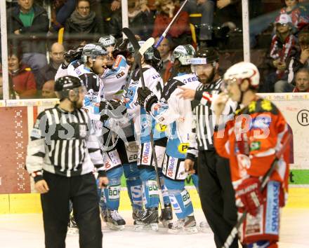 EBEL. Eishockey Bundesliga. KAC gegen EHC LIWEST Black Wings Linz. Torjubel Linz. Klagenfurt, am 29.3.2012.
Foto: Kuess

---
pressefotos, pressefotografie, kuess, qs, qspictures, sport, bild, bilder, bilddatenbank