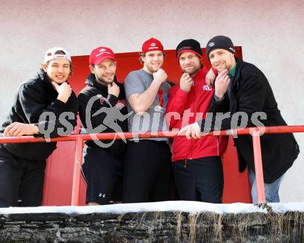 Ebel. Eishockey. KAC. Raphael Herburger, Thomas Koch, Markus Pirmann, John Lammers, Johannes Reichel. Klagenfurt, 3.3.2012.
Foto: Kuess
---
pressefotos, pressefotografie, kuess, qs, qspictures, sport, bild, bilder, bilddatenbank