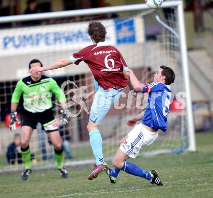 Fussball. Regionalliga. Treibach gegen Feldkirchen SV. Golznig Michael (K) (Treibach), Hinteregger Martin (Feldkirchen). Treibach, 30.3.2012.
Foto: Kuess
---
pressefotos, pressefotografie, kuess, qs, qspictures, sport, bild, bilder, bilddatenbank