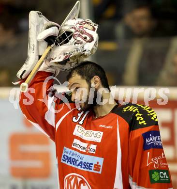 EBEL. Eishockey Bundesliga. KAC gegen EHC LIWEST Black Wings Linz. Andy Chiodo (KAC). Klagenfurt, am 29.3.2012.
Foto: Kuess

---
pressefotos, pressefotografie, kuess, qs, qspictures, sport, bild, bilder, bilddatenbank