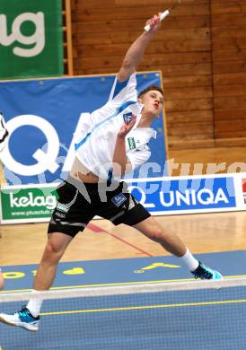 Badminton. ASKOE Kelag Kaernten gegen Pressbaum.  Dominik Trojan. Klagenfurt, 31.3.2012.
Foto: Kuess
---
pressefotos, pressefotografie, kuess, qs, qspictures, sport, bild, bilder, bilddatenbank