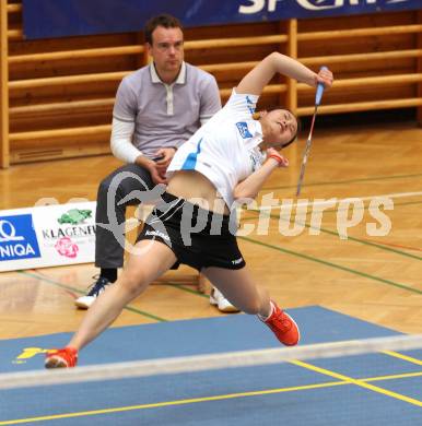 Badminton. ASKOE Kelag Kaernten gegen Pressbaum.  Qi Xuefei. Klagenfurt, 31.3.2012.
Foto: Kuess
---
pressefotos, pressefotografie, kuess, qs, qspictures, sport, bild, bilder, bilddatenbank