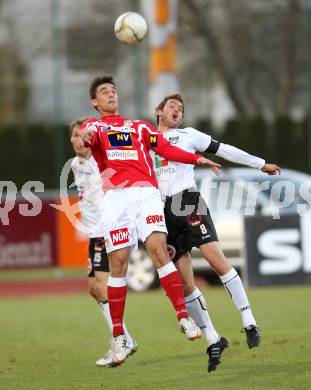 Fussball. Erste Liga.  WAC/St. Andrae gegen SKN St. Poelten. Gernot Messner. (WAC), Alejandro Velasco Farinas  (St. Poelten). Wolfsberg, 2.4.2012. 
Foto: Kuess

---
pressefotos, pressefotografie, kuess, qs, qspictures, sport, bild, bilder, bilddatenbank