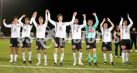 Fussball. Erste Liga.  WAC/St. Andrae gegen SKN St. Poelten. Jubel WAC. Wolfsberg, 2.4.2012. 
Foto: Kuess

---
pressefotos, pressefotografie, kuess, qs, qspictures, sport, bild, bilder, bilddatenbank