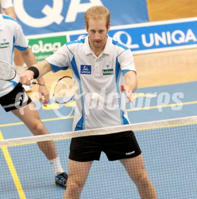 Badminton. ASKOE Kelag Kaernten gegen Pressbaum. Michael Trojan. Klagenfurt, 31.3.2012.
Foto: Kuess
---
pressefotos, pressefotografie, kuess, qs, qspictures, sport, bild, bilder, bilddatenbank