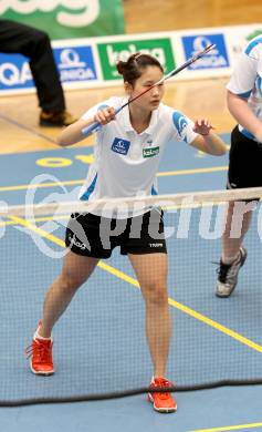 Badminton. ASKOE Kelag Kaernten gegen Pressbaum.  Qi Xuefei. Klagenfurt, 31.3.2012.
Foto: Kuess
---
pressefotos, pressefotografie, kuess, qs, qspictures, sport, bild, bilder, bilddatenbank