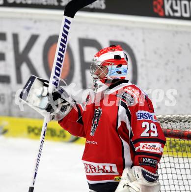 Eishockey Laenderspiel. Oesterreich gegen Weissrussland. Bernhard Starkbaum (Oesterreich). Klagenfurt, am 6.4.2012.
Foto: Kuess

---
pressefotos, pressefotografie, kuess, qs, qspictures, sport, bild, bilder, bilddatenbank